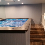 Indoor hot tub installation
