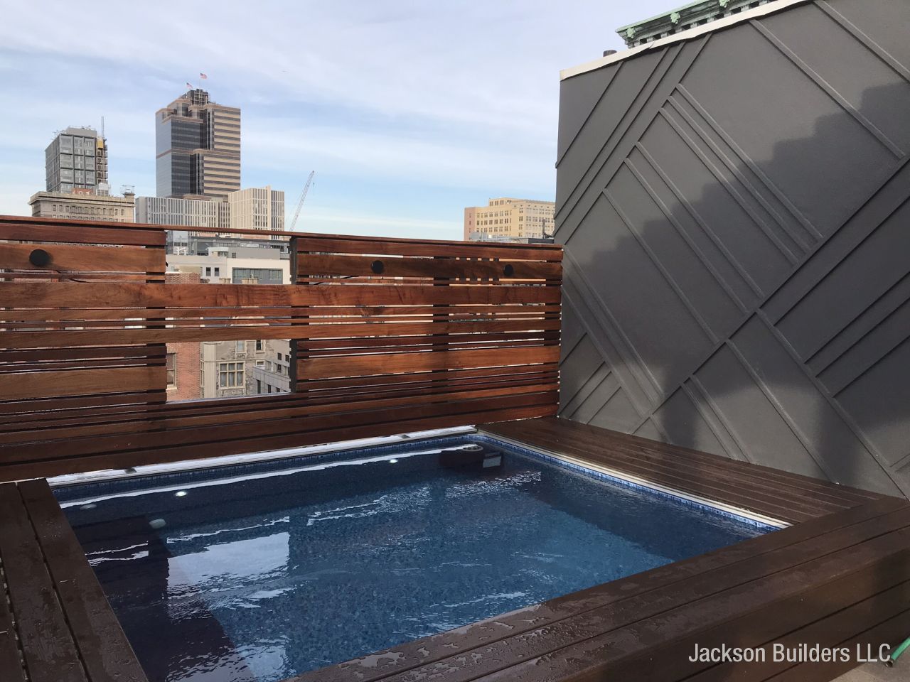 Rooftop pool installation in Philadelphia